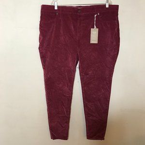 NEW Madewell 10" High Rise Skinny Burgundy Velour Jeans Size 36 P